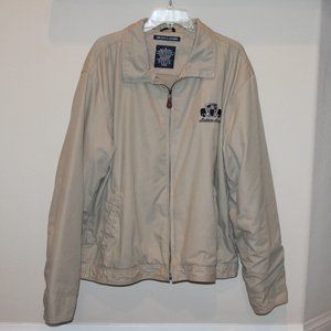 Rodders Alley beige full zip jacket men's Size XL Devon & Jones hot rod